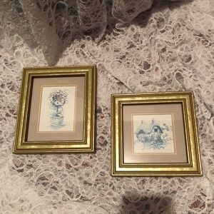 Art In Motion 'Pansies Topiary' Print and ‘English Cottage’ print